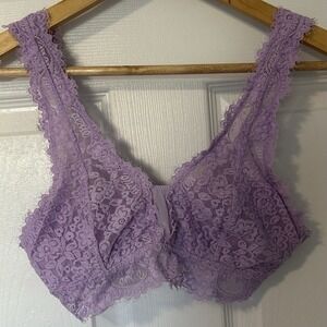 Aerie Purple Eyelash‎ Lace Plunge Bralette